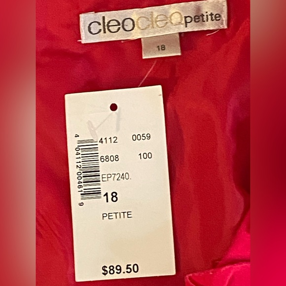 NWT Cleo Petites Ruffled Red Dress Stretchy Size 18 Petite - Picture 8 of 8